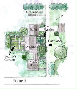 Plan of Garland Farm by Patrick Chassé, 2003, Beatrix Farrand Society Archives