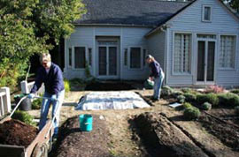 Mulching empty beds Carolyn Hollenbeck